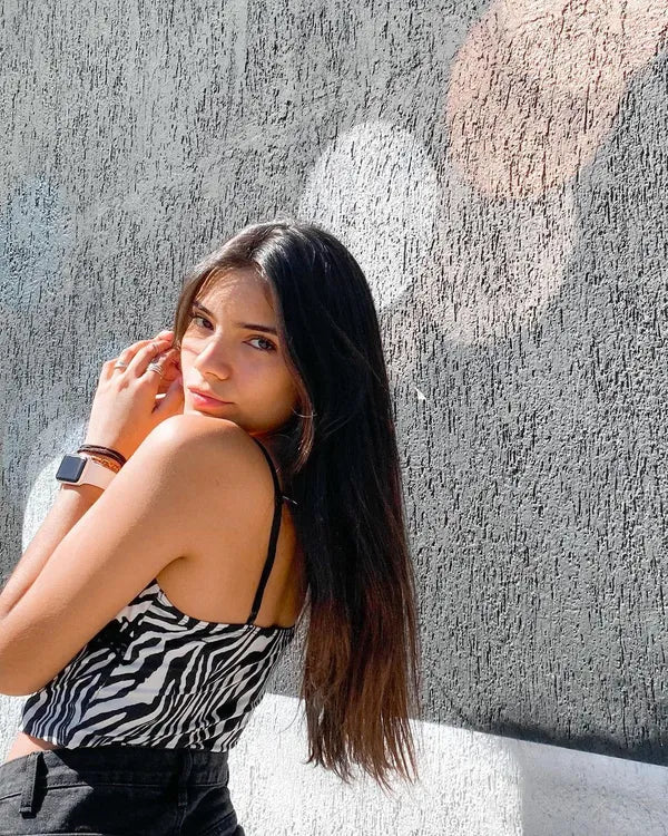 Black And White Zebra Print Lace Detailed Crop Top For Women