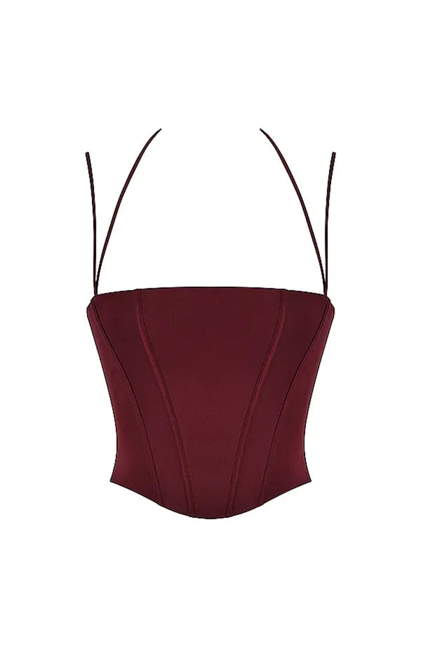 Brown Corset Bustier Top For Women