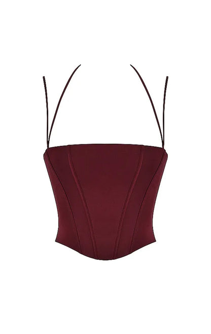 Brown Corset Bustier Top For Women