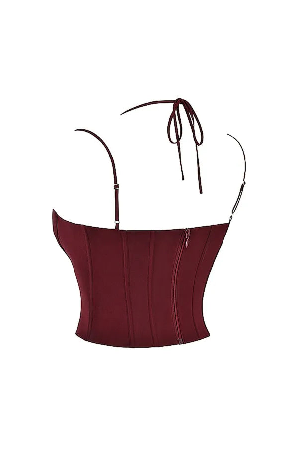 Brown Corset Bustier Top For Women